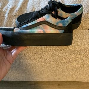 Tie dye platform vans
